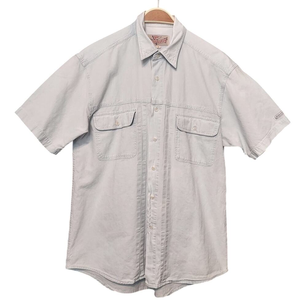 Andy and Karen Maritimmo Soft Denim Light Blue Button Up Front Pockets Shirt